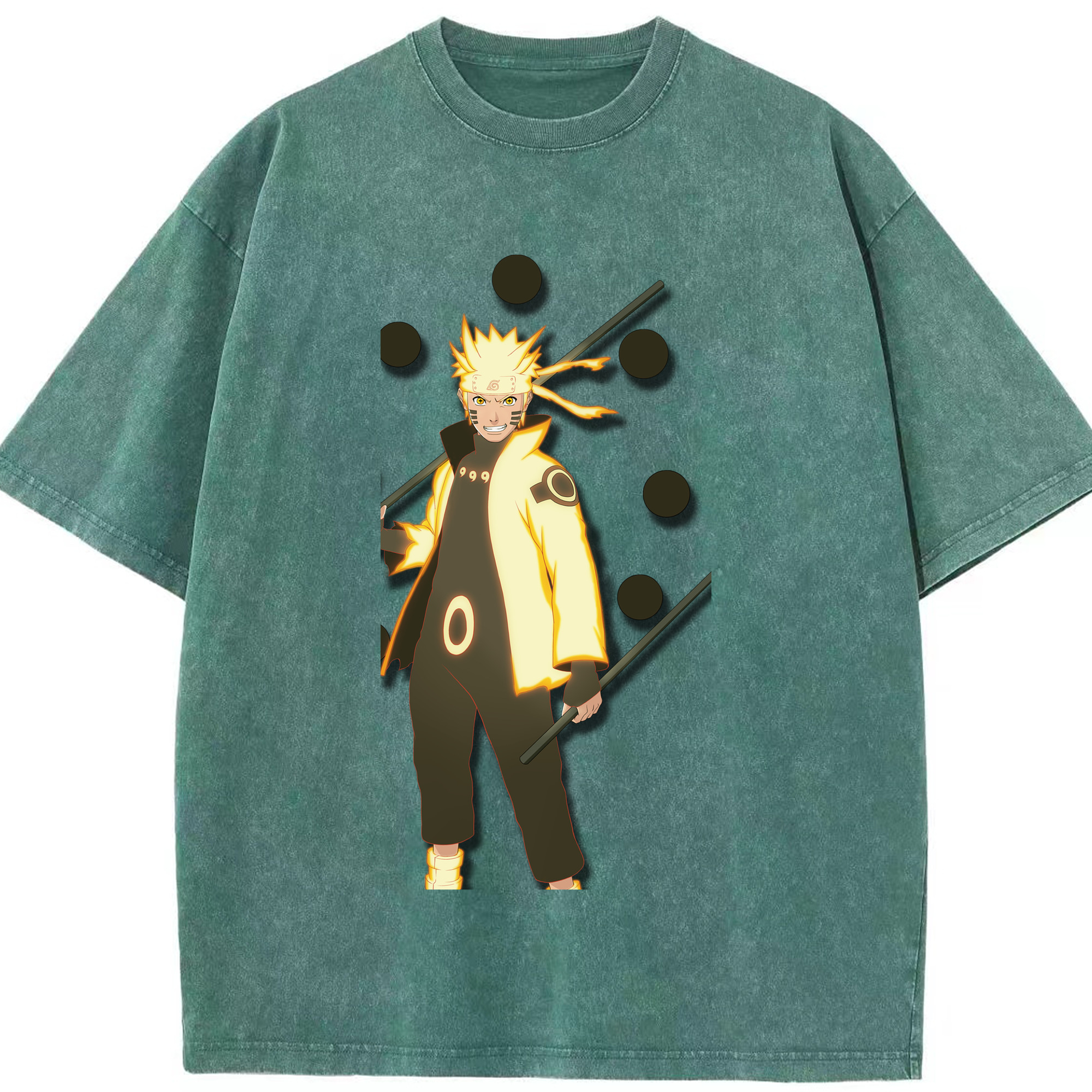 （画像用） NARUTO -ナルト- うずまき ナルト Uzumaki Naruto 綿100% ヴィンテージ風 半袖Tシャツ（フロントプリント）